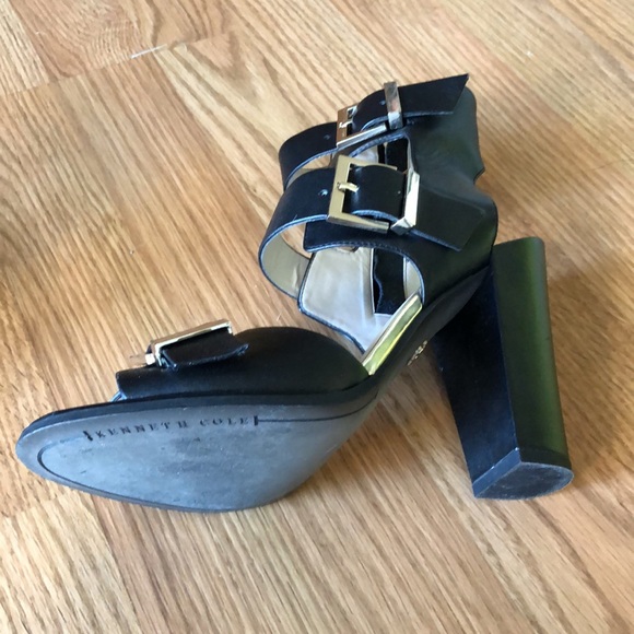 Kenneth Cole size 8 black strappy high heels. - Picture 7 of 10